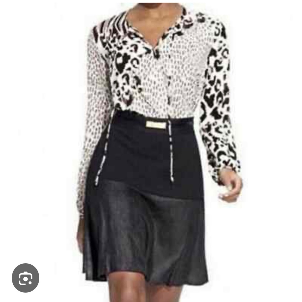 Cabi Owens Faux Leather Black Skirt Style 548